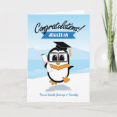 Carte de graduation Pingouin mignonne (Devant)