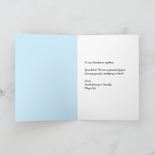 Carte de graduation Pingouin mignonne (Intérieur)