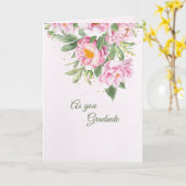 Carte de graduation Pink Peonies (Fleur jaune)