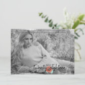 Carte de graduation Rustique White Wood Poppy Flow (Debout devant)