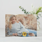 Carte de Graduation Rustique White Wood Sunflowers (Debout devant)