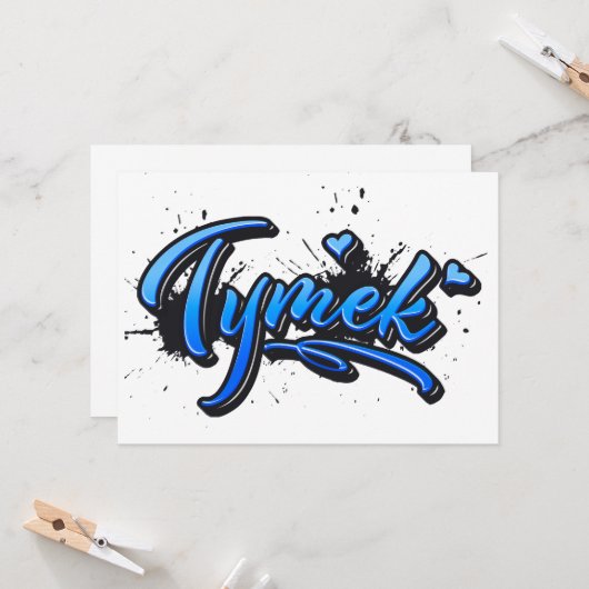 Carte de graffiti Tymek Heart Splash (Devant/Arrière en situation)