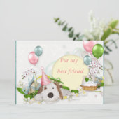 Carte de graisse pour l'anniversaire de chien (Debout devant)