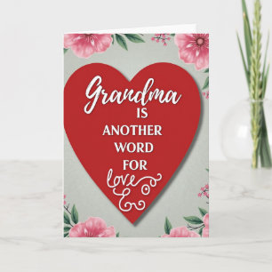 Carte de grand-mère d'amour floral sincère