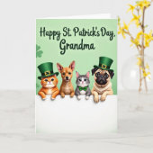 Carte de grand-mère pour animaux Shamrock (Fleur jaune)