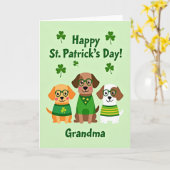 Carte de grand-mère pour la Saint-Patrick en or fa (Fleur jaune)