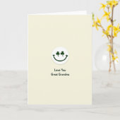 Carte de grand-mère sourire trèfle (Fleur jaune)