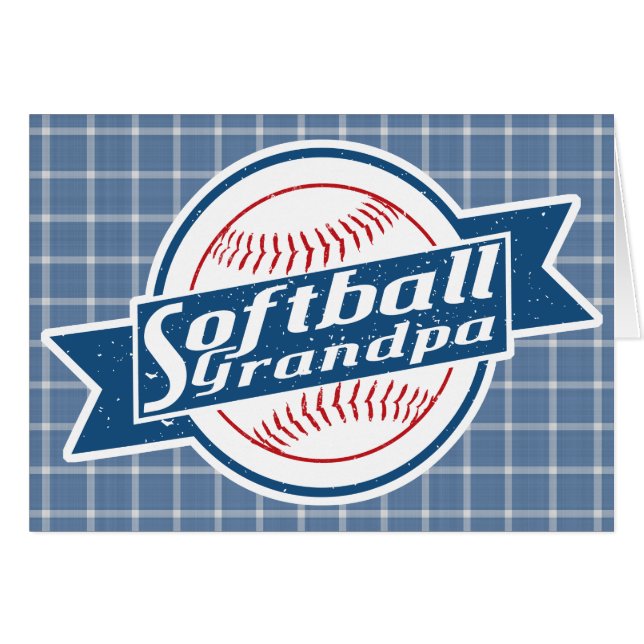 Carte de grand-père de softball (Devant horizontal)
