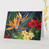 Carte de grand salut Tropical Paradise Hawaiian (Fleur jaune)