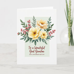 Carte de grande-grand-mère aux fleurs à l'aquarell