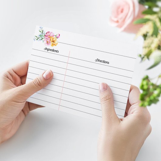 Carte de grande recette de Fête des mariées floral