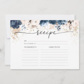 Carte de grande recette Rose bleu et poussiéreuse (Dos)