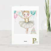 Carte de graphisme de ballerine, anniversaire, pet (Dos)