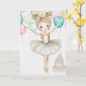 Carte de graphisme de ballerine, anniversaire, pet (Fleur jaune)