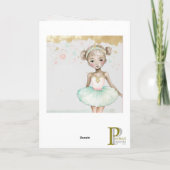 Carte de graphisme de ballerine pour anniversaire  (Dos)
