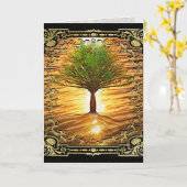 Carte de graphisme de l'arbre de vie doré (Fleur jaune)
