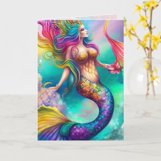 Carte de graphisme de sirène (Fleur jaune)