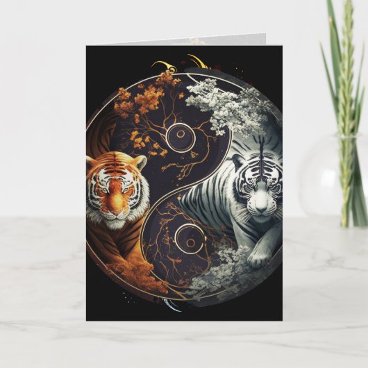 Carte de graphisme Yin Yang du tigre (Devant)
