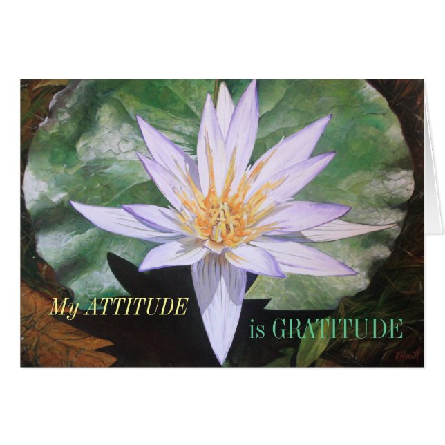 Carte de gratitude de beaux-arts de nénuphar (Devant horizontal)