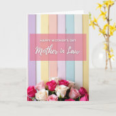 Carte de Gratitude Pastel Rayée (Fleur jaune)
