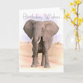 CARTE DE GREETING ELEPHANT (Fleur jaune)