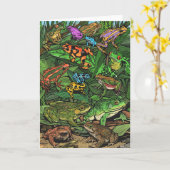 Carte de grenouilles (Fleur jaune)