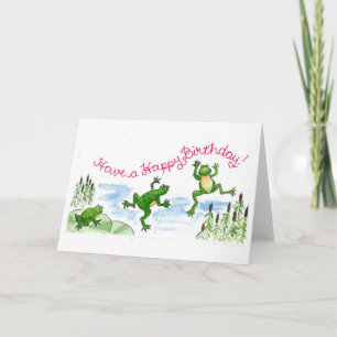 Carte de grenouilles de joyeux anniversaire
