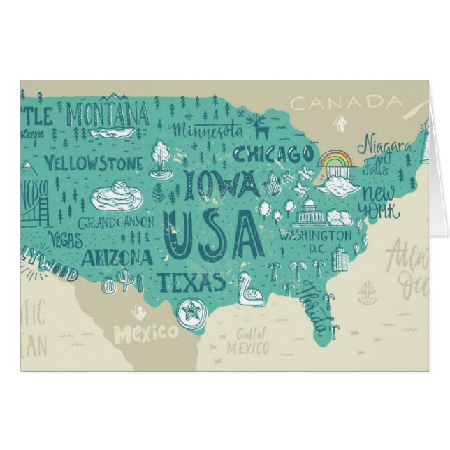 Carte de griffonnage des Etats-Unis (Devant horizontal)