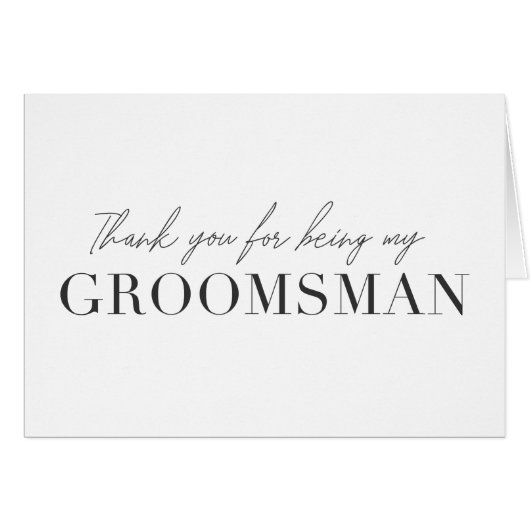 CARTE DE GROOMSMAN DE MERCI (Devant horizontal)