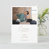 Carte de grossesse Chic Calligraphie Pastel à veni (Debout devant)