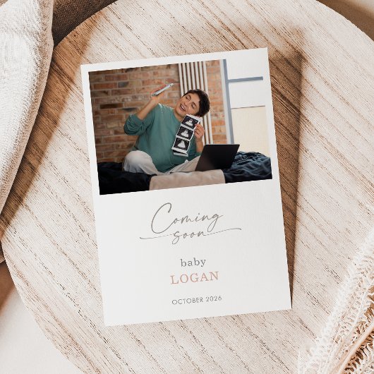 Carte de grossesse Chic Calligraphie Pastel à veni