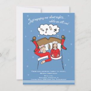 Carte de grossesse de Noël - Brunette 4x6