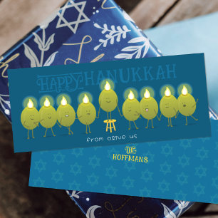 Carte de groupe Olives de la Menorah de Hanoukka  
