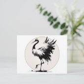 Carte de grue Sumi-e (Debout devant)