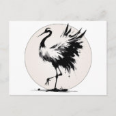 Carte de grue Sumi-e (Devant)