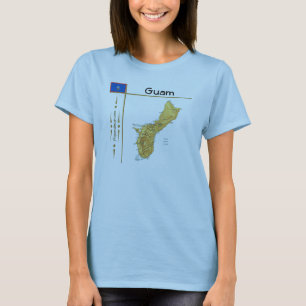 Carte de Guam + Indicateur + Titre T-shirt