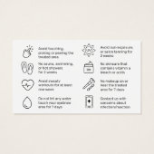 Carte de Guide de Soins Après Traitement par un Ar (Dos)