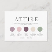 Carte de guide de tenue de mariage avec palette de (Devant)