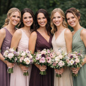 Carte de guide de tenue de mariage avec palette de