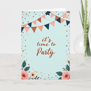 Carte de Guirlande Pailletée pour Fête