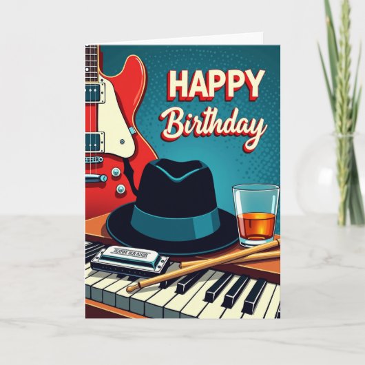 Carte de guitare musicale joyeuse (Devant)