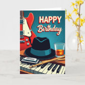 Carte de guitare musicale joyeuse (Fleur jaune)