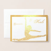 Carte de gymnastique personnalisée en feuille pour (Devant avec enveloppe)