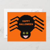 Carte de Halloween Araignée Noire (Devant / Derrière)