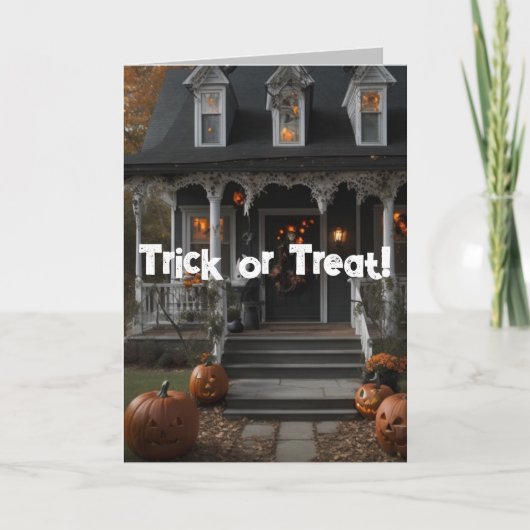 Carte de Halloween avec comptine de 'Trick or Trea (Devant)