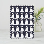 Carte de Halloween avec des fantômes et des chauve (Debout devant)