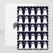 Carte de Halloween avec des fantômes et des chauve (Devant / Derrière)