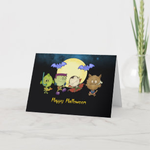 carte de Halloween avec le frankie et les amis -