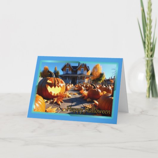 Carte de Halloween Citrouille qui rit (Devant)