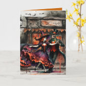 Carte de Halloween "Dance Up Witches" (Fleur jaune)